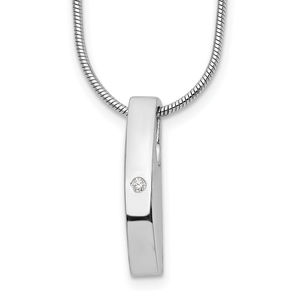 925 Sterling Silver Rhodium-plated 18 Inch Diamond Necklace, 2" Ext.